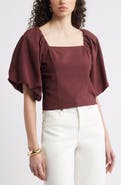 Nordstrom Puff Sleeve Square Neck Top
