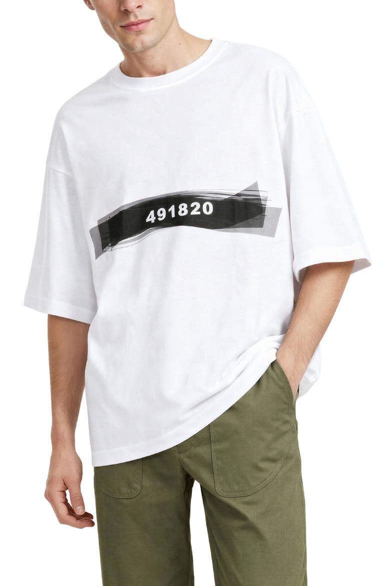 Encrypted Graphic T-Shirt, Main, color, WHITE