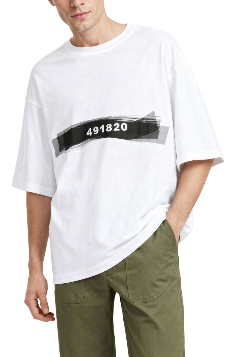 D.RT Encrypted Graphic T-Shirt, Main, color, White