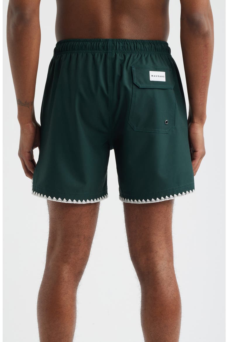 Green Course Stitch Swim Trunks, Alternate, color, GREEN