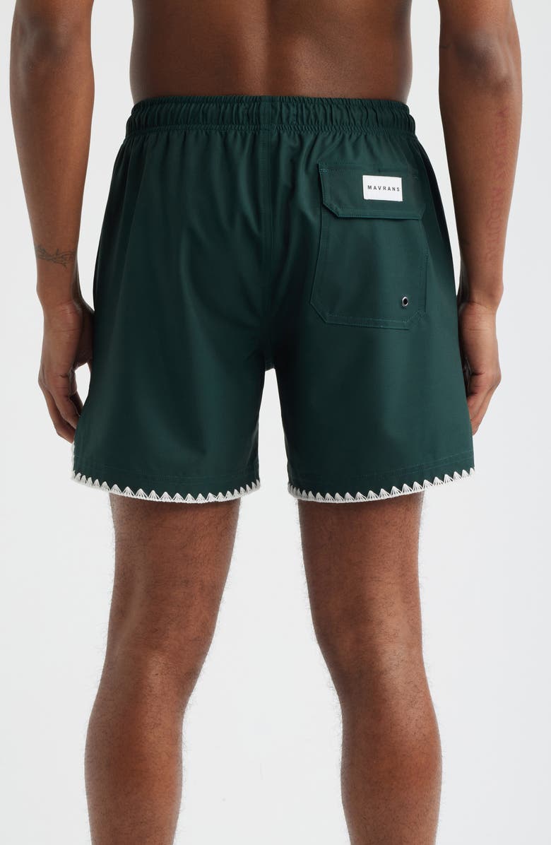 MAVRANS Green Course Stitch Swim Trunks, Alternate, color, Green