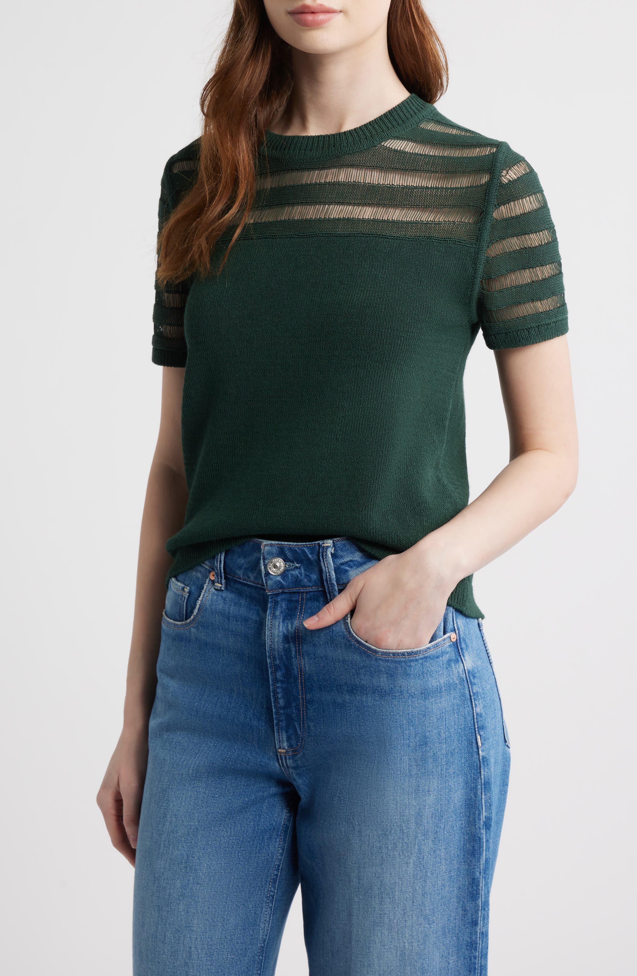 Britt Openwork Crewneck Sweater - image 5
