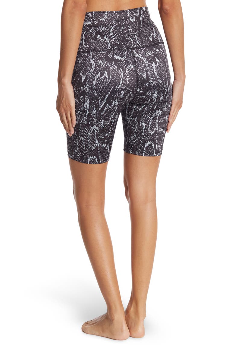 Lux Camo High Waist Biker Shorts, Alternate, color, BLACK SNAKE