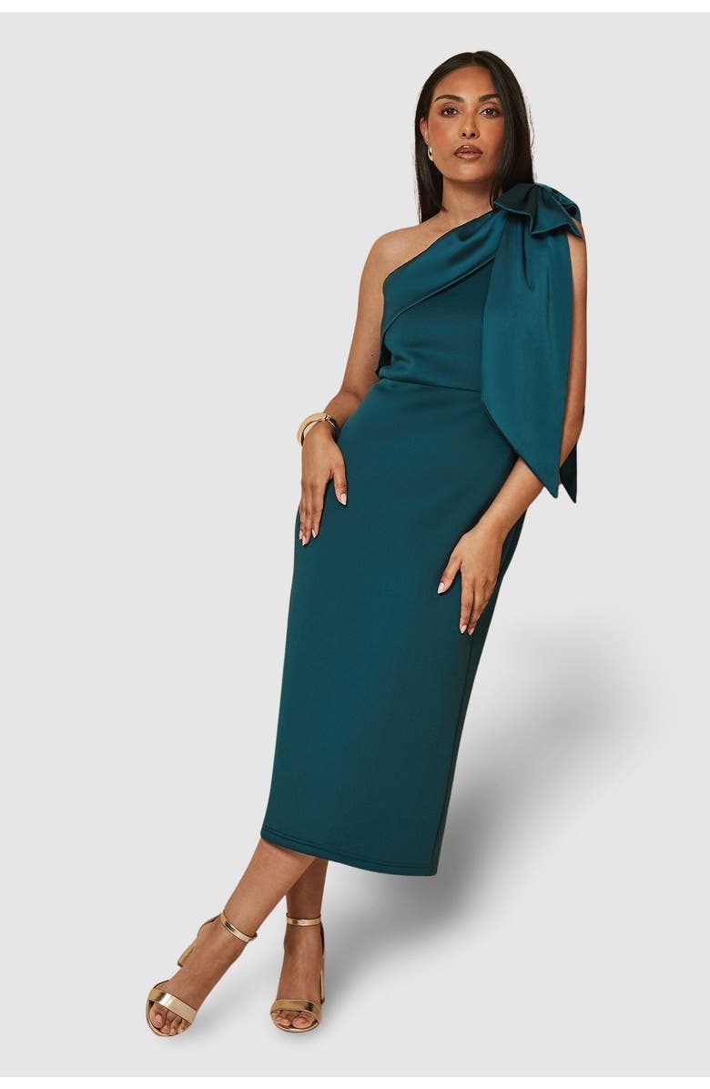 Wallis Petite Occasion One Shoulder Midi Dress, Main, color, Green