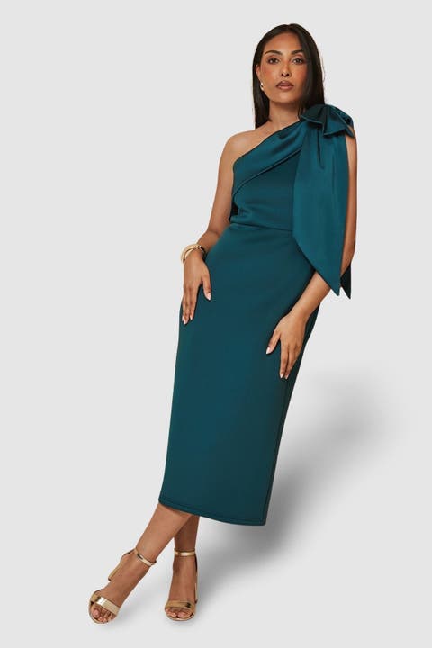 Petite Occasion One Shoulder Midi Dress