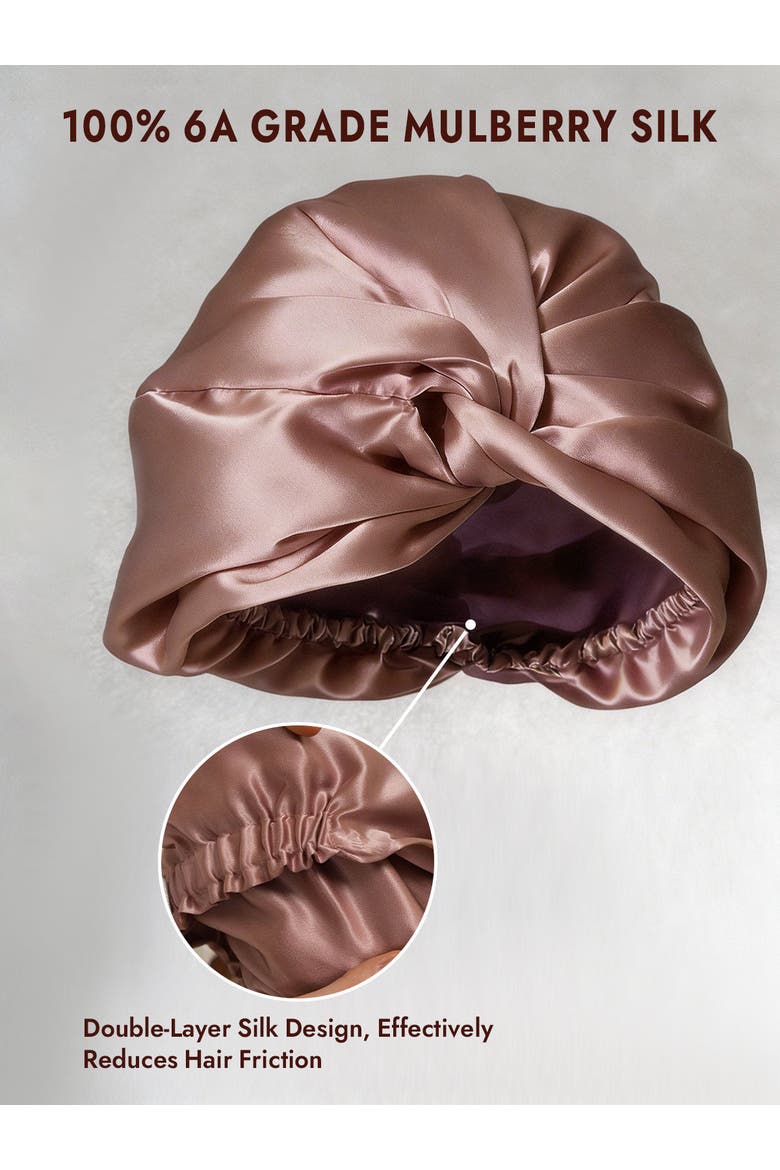 22Momme Pure Silk Hair Wrap, Alternate, color, PaleMauve