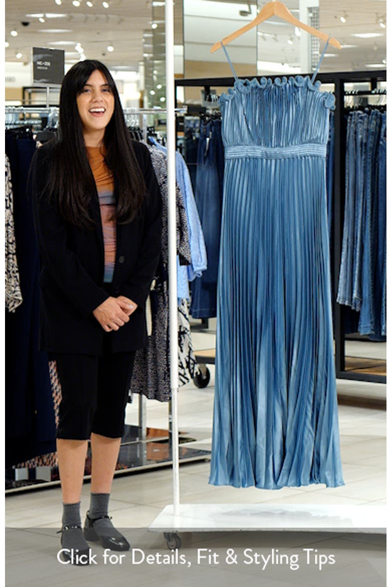 Ruffle Trim Pleated Gown video