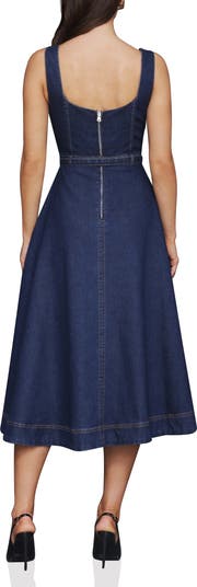 Belted Bustier Denim Dress
