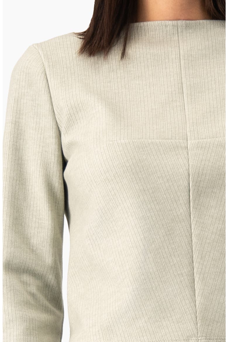 Boxy Long-sleeve Boat-neck Top, Alternate, color, Sand