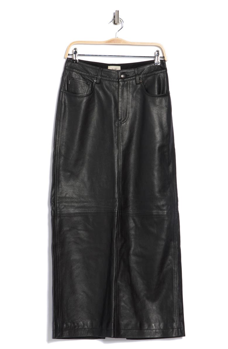 DL1961 Lexie Leather Maxi Skirt, Alternate, color, Obsidian