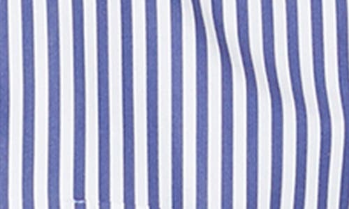 Weekend Max Mara Fresco Stripe Side Tie Cotton Button-up Shirt In Blue