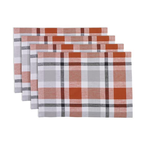 Linen Placemats - Fall Buffalo Check, 14" x 19" Inch