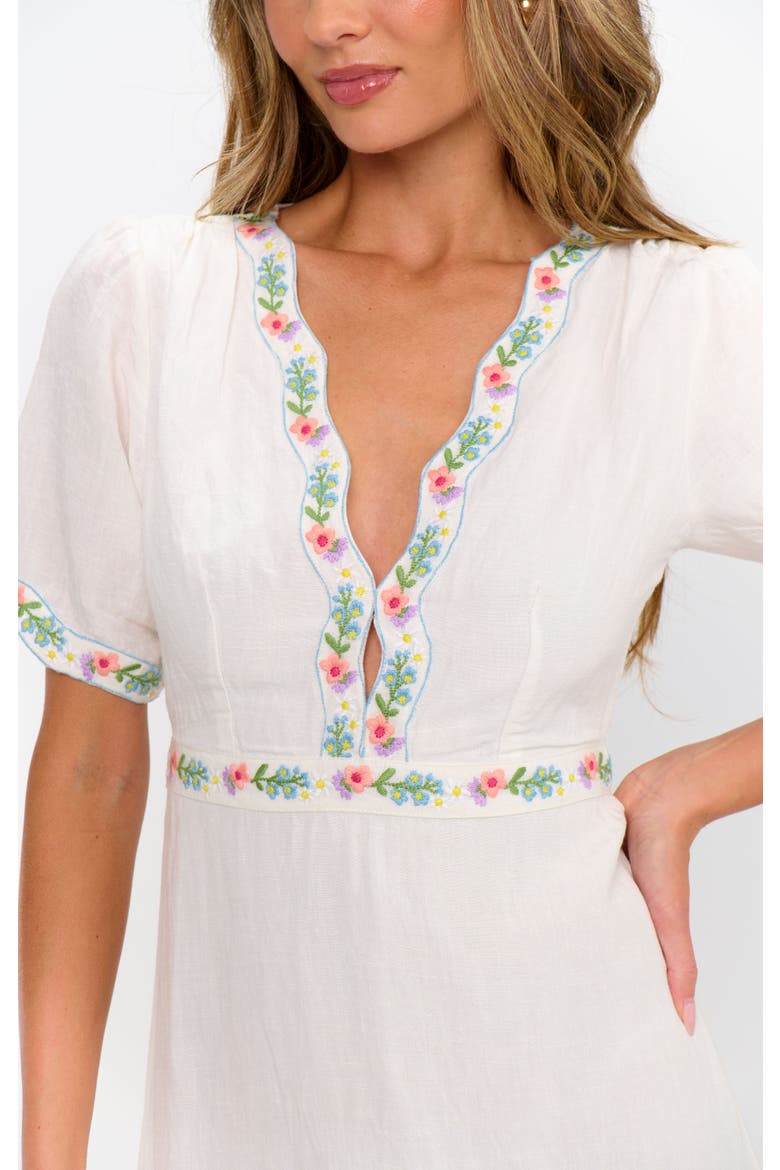 Thea Midi Dress, Alternate, color, Wild Meadow Embroidery