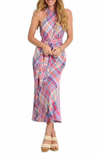 Tommy Bahama Coastal Dreams Linen Blend Twist Neck Midi Dress