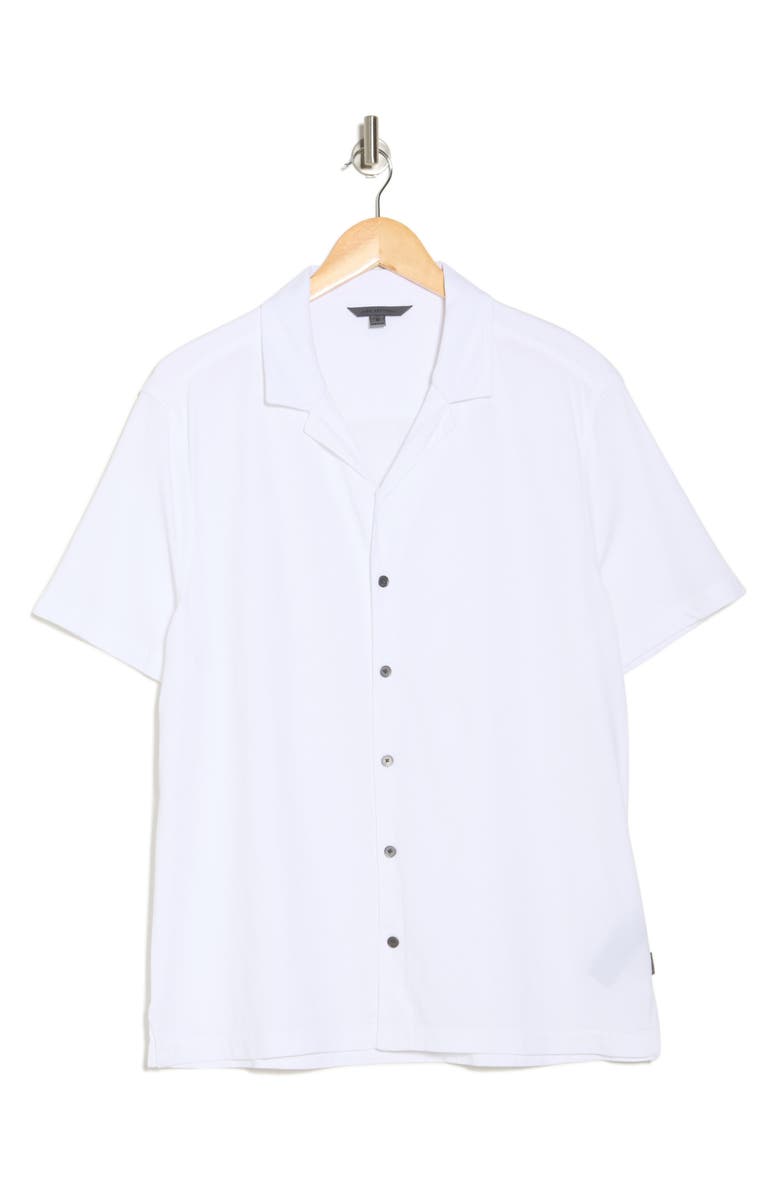 John Varvatos Brewer Organic Cotton Camp Shirt, Alternate, color, White