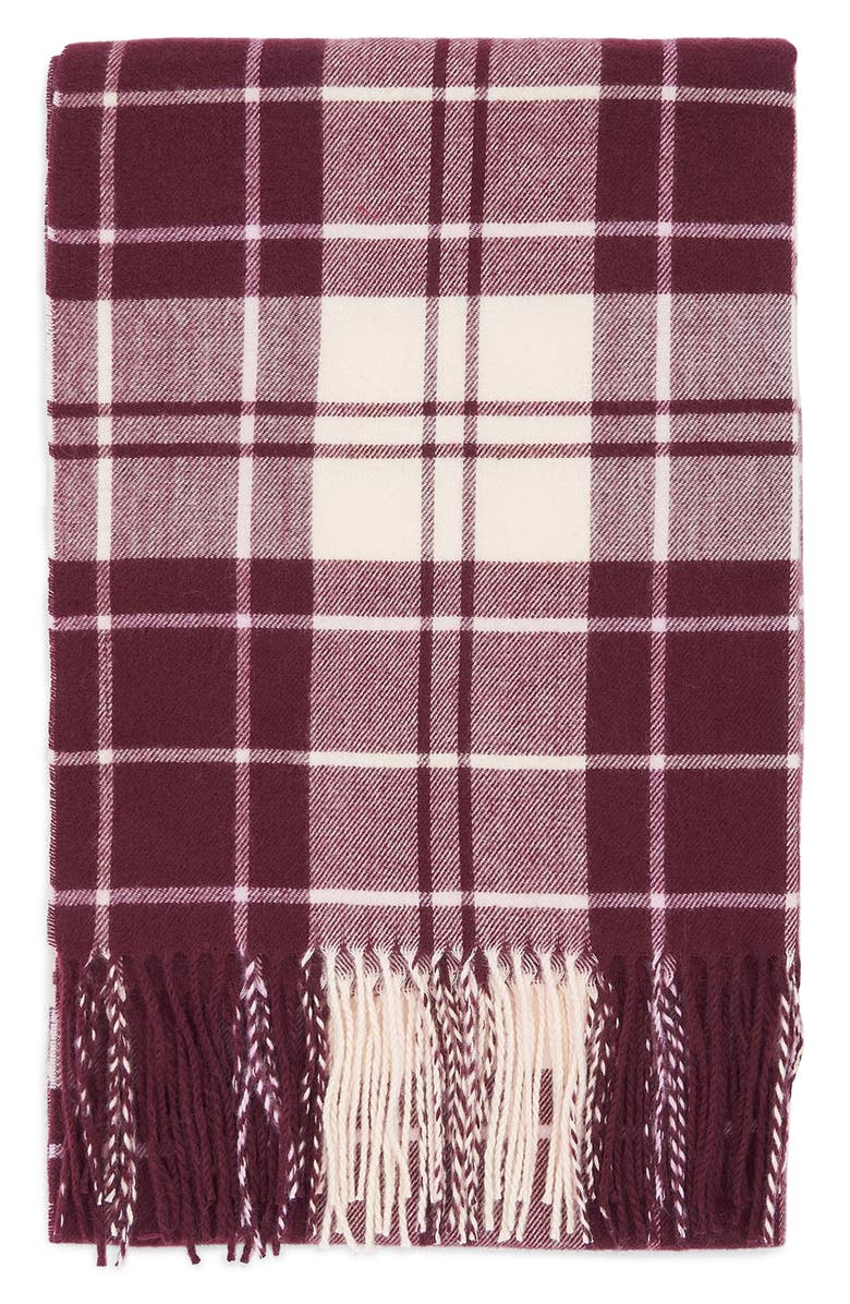 Barbour Hailes Plaid Scarf, Alternate, color, Cabernet Purple