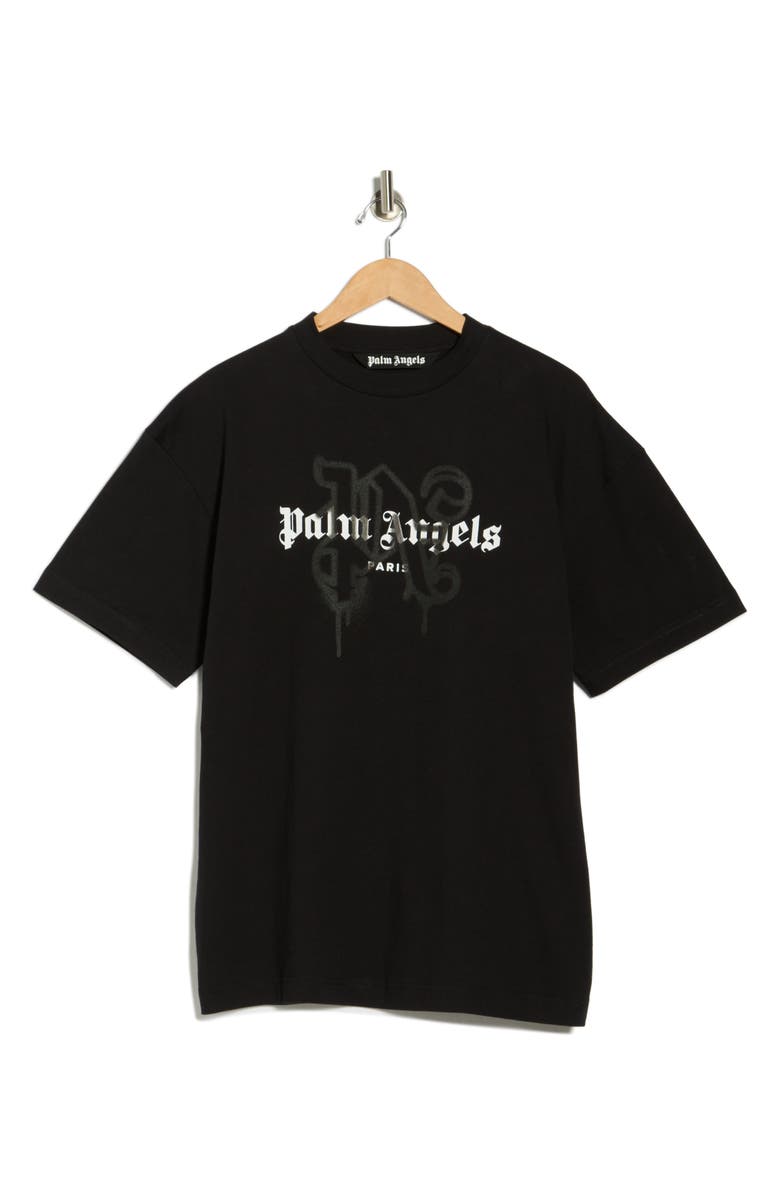 Palm Angels Logo Graphic Cotton T-Shirt, Main, color, Black