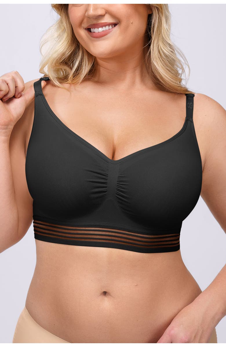 Shapellx Wireless Full Coverage Seamless Bra, Alternate, color, Black