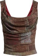 BDG Urban Outfitters Joan Checkered Cowl Neck Corset Tank