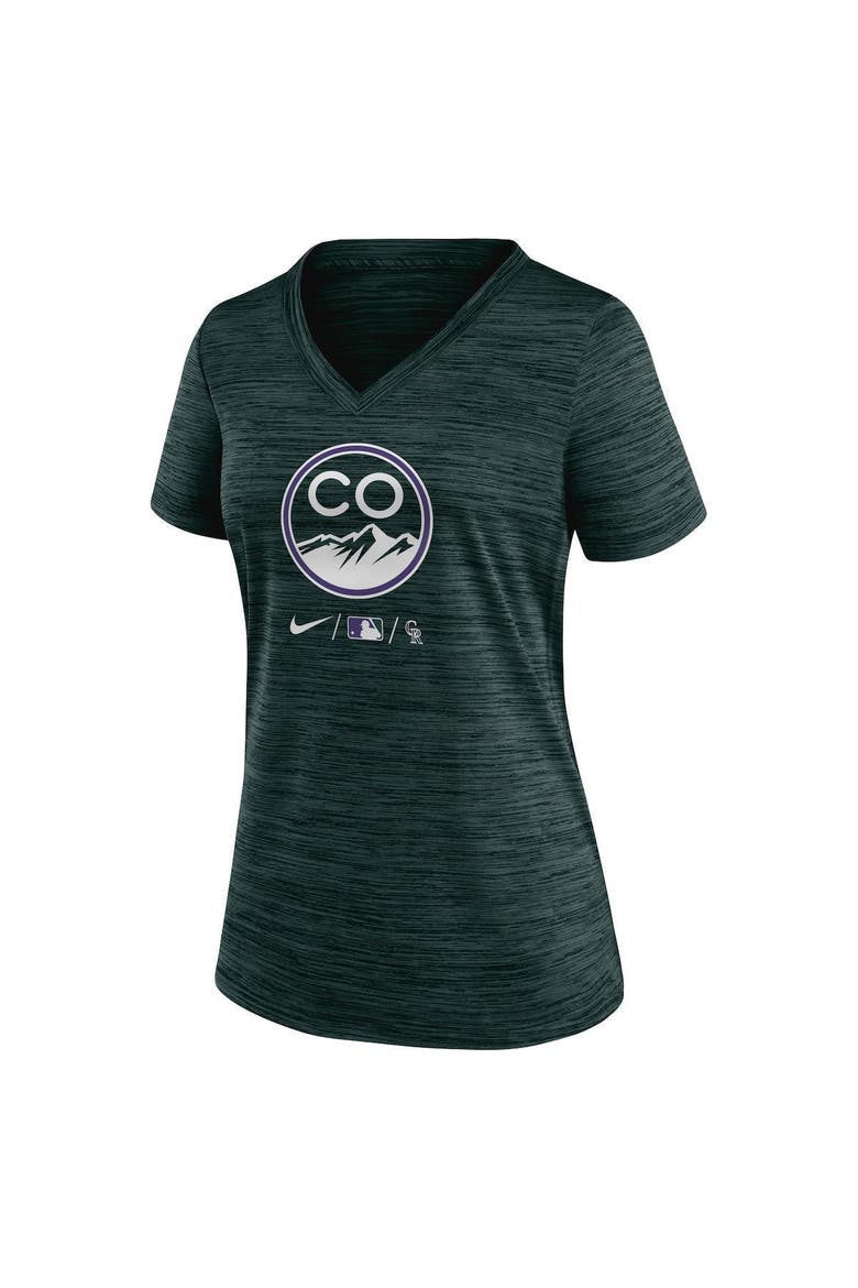 Women's Nike Green Colorado Rockies Authentic Collection City Connect Velocity Performance V-Neck T-Shirt, Alternate, color, Green