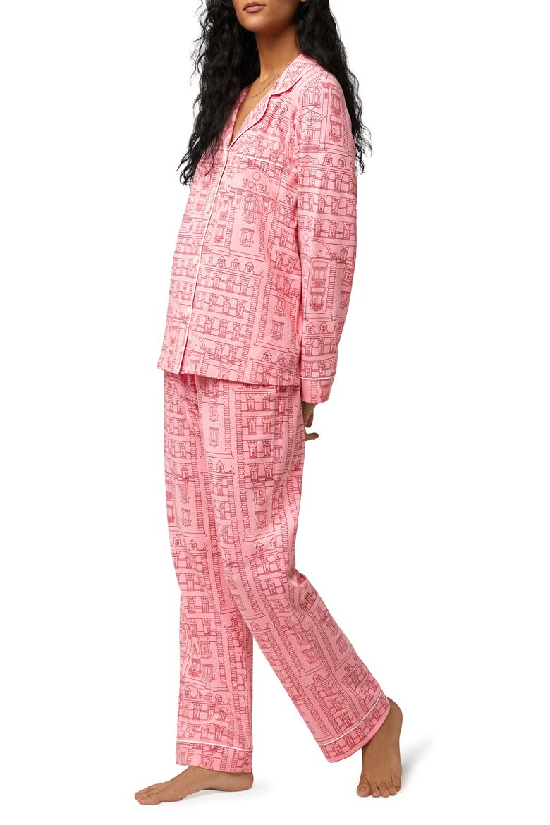 Print Organic Cotton Jersey Pajamas, Alternate, color, GRAND HOTEL