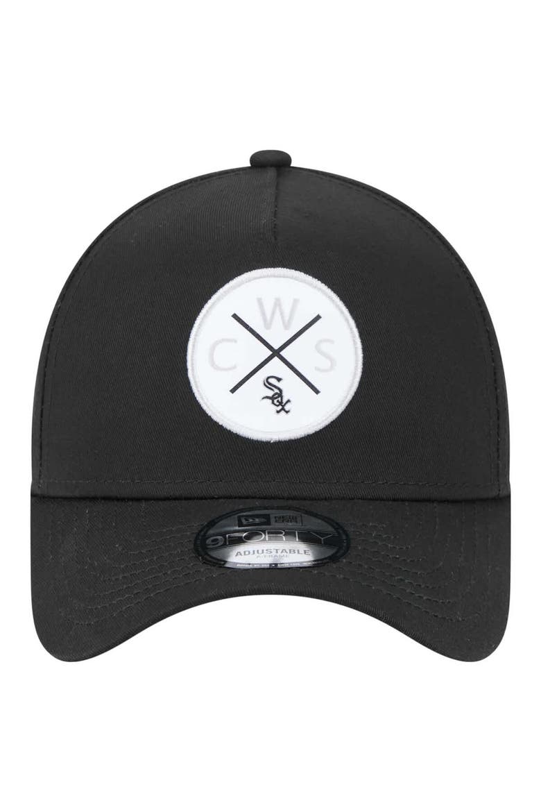 Men's New Era Black Chicago White Sox 9FORTY A-Frame Adjustable Hat, Alternate, color, Black