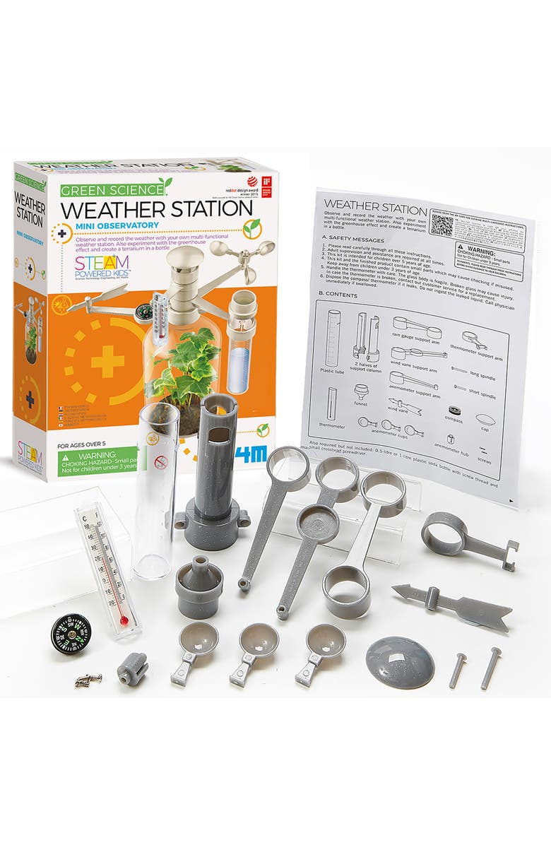 4M Green Science Weather Station, DIY Mini Observatory Kit, Kids 5+, Alternate, color, Multicolored
