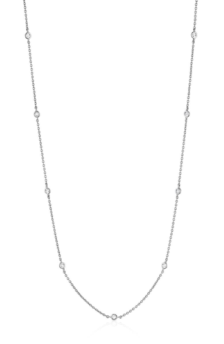 Crislu Cubic Zirconia Bezel Station Necklace, Main, color,