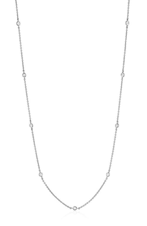Crislu Cubic Zirconia Bezel Station Necklace In Metallic