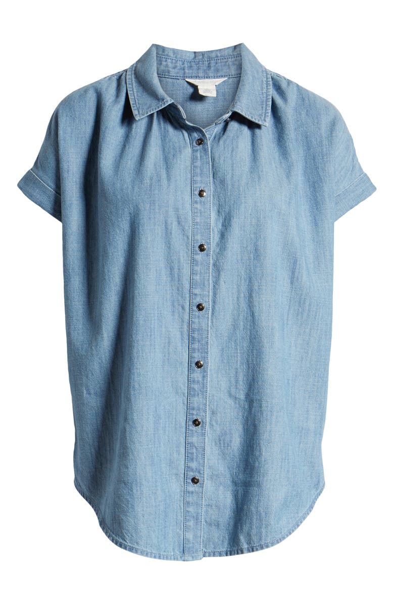 Caslon<sup>®</sup> Chambray Camp Shirt, Alternate, color, 