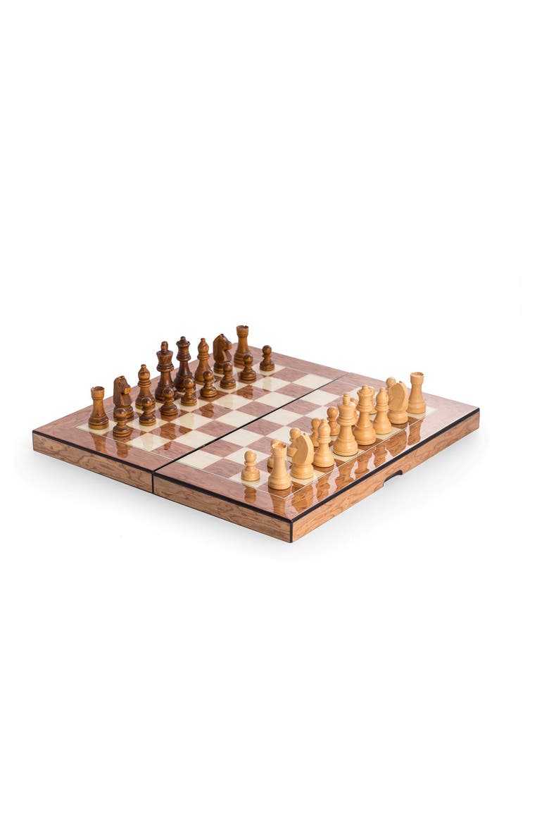 Chess, Checkers & Backgammon Brown Multi-Game Set, Alternate, color, BROWN