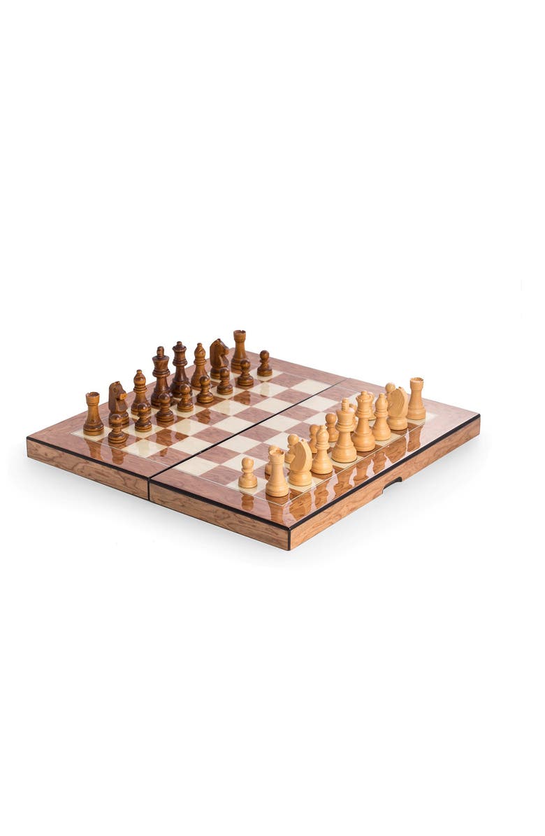 Bey-Berk Chess, Checkers & Backgammon Brown Multi-Game Set, Alternate, color, Brown