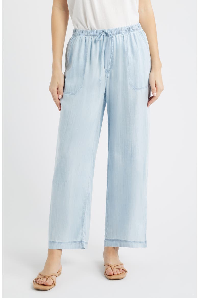 Asthin Chambray Drawstring Pants, Main, color, BLEACH WASH