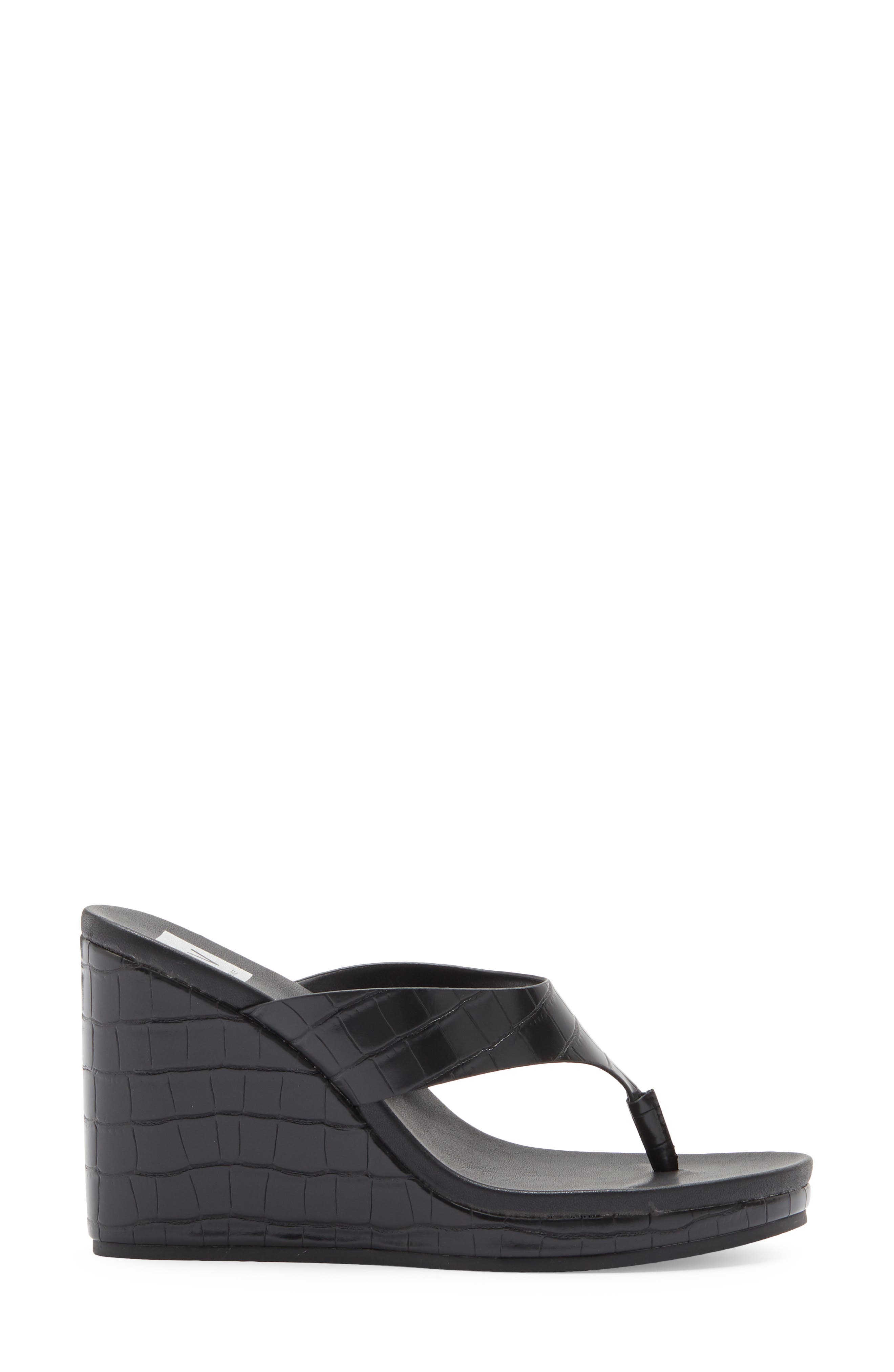 Cillie Wedge Sandal, Alternate, color, BLACK