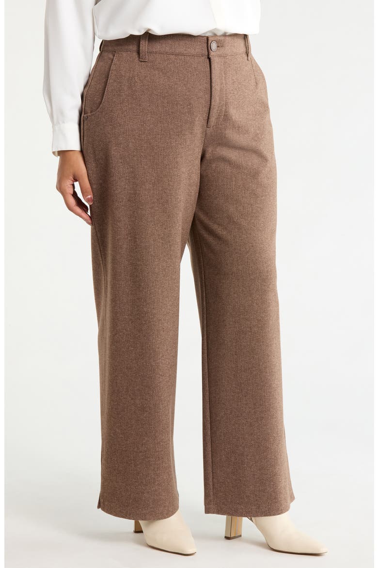 Whitney Skyrise Wide Leg Trousers, Alternate, color, SAND/ CACAO POWDER