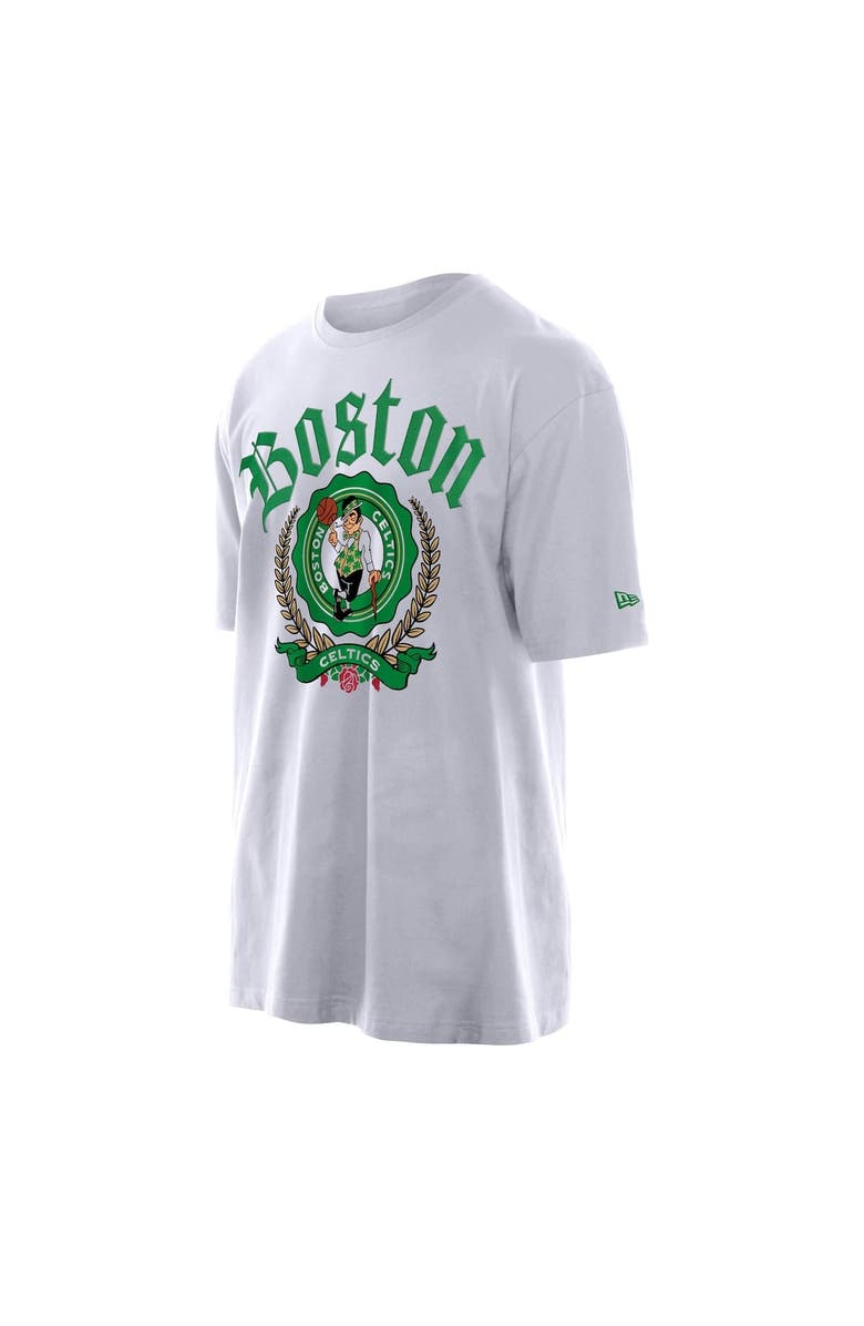 New Era Men's New Era White Boston Celtics Throwback Prep Oversized T-Shirt, Alternate, color, White