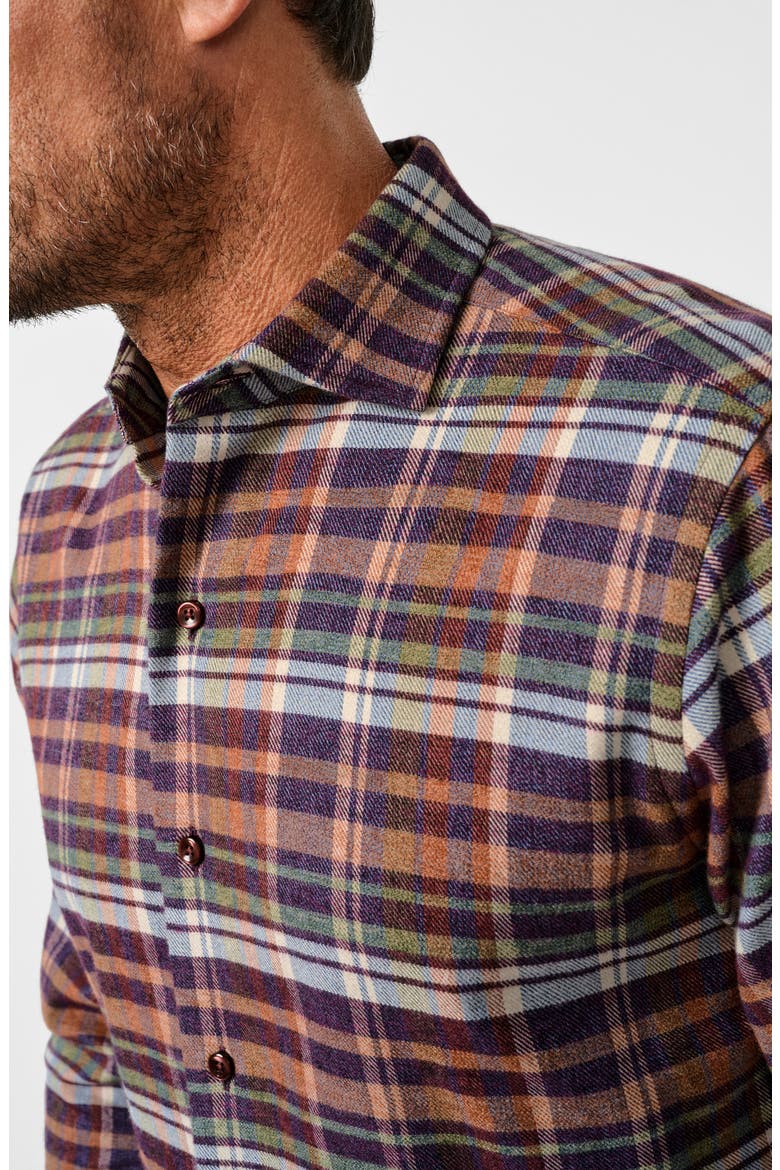 Brushed Plaid Sport Shirt, Alternate, color, MERLOT/ MULTI