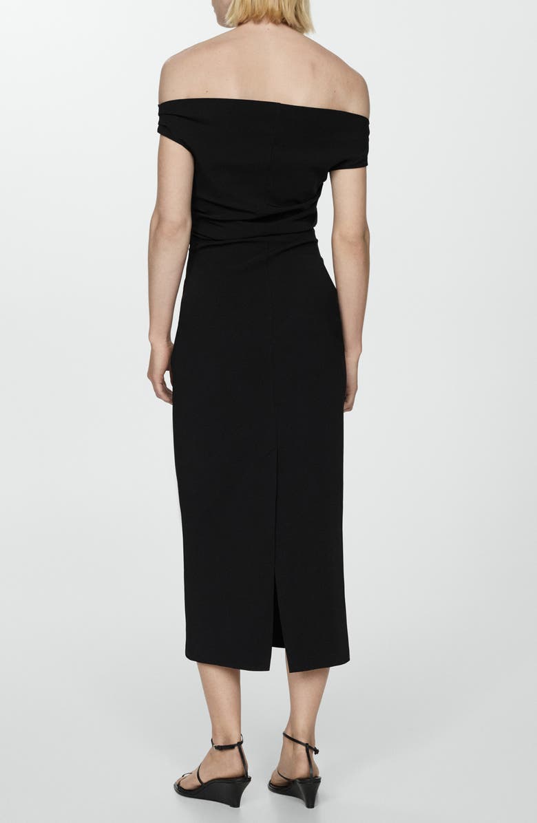 MANGO Ruched Off the Shoulder Sheath Dress, Alternate, color, 