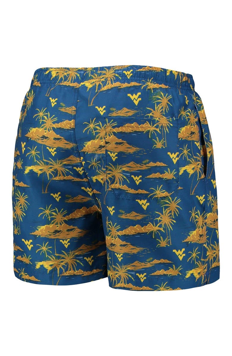 FOCO Men's FOCO Navy West Virginia Mountaineers Island Palm Swim Trunks, Alternate, color, Navy