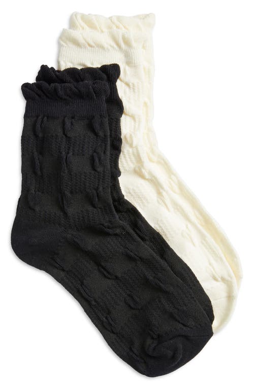 Stems 2-pack Textured Dot Crew Socks