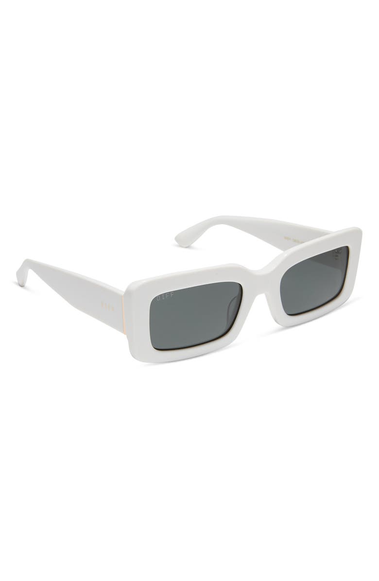 DIFF Indy 51mm Gradient Rectangular Sunglasses, Alternate, color, Snowbound / Grey