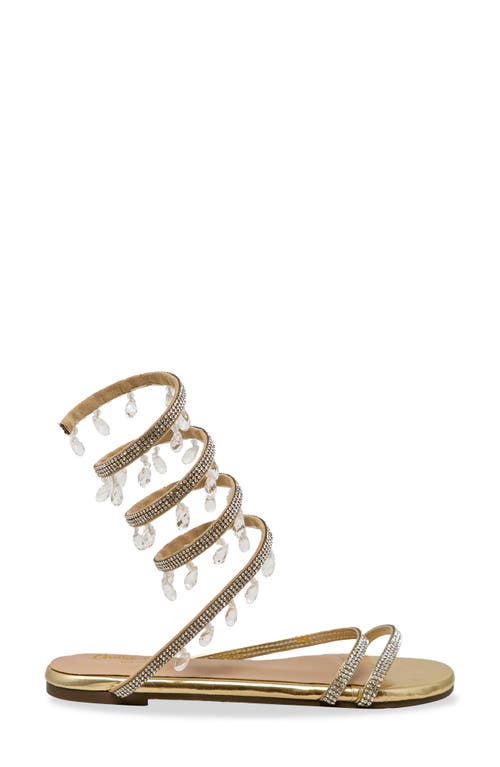Chase & Chloe Chase And Chloe Irma Rhinestone Coil Ankle Wrap Sandal