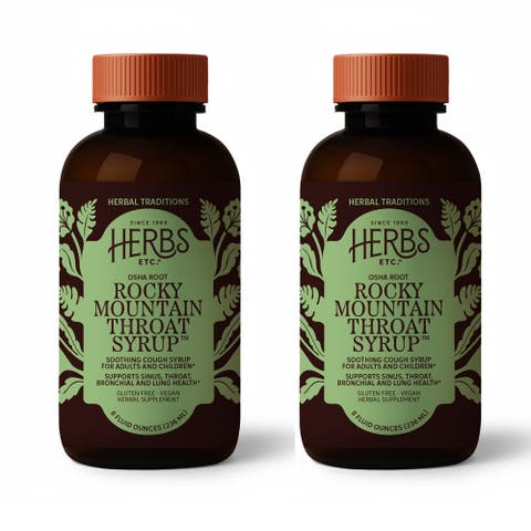 Rocky Mountain Throat Syrup, Throat & Lung Support, 8 fl oz (2 Pack)