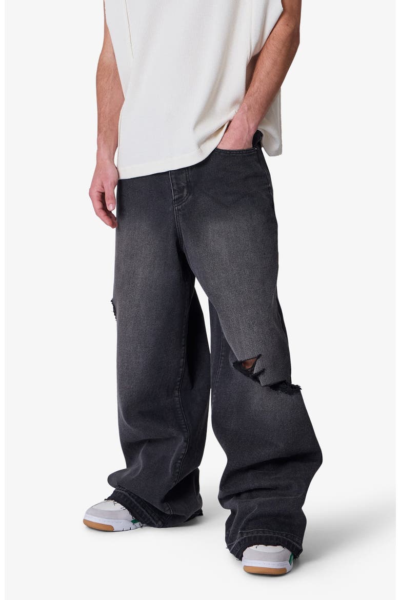 Baggy Rave Distressed Relaxed Wide Leg Jeans, Alternate, color, VINTAGE BLACK