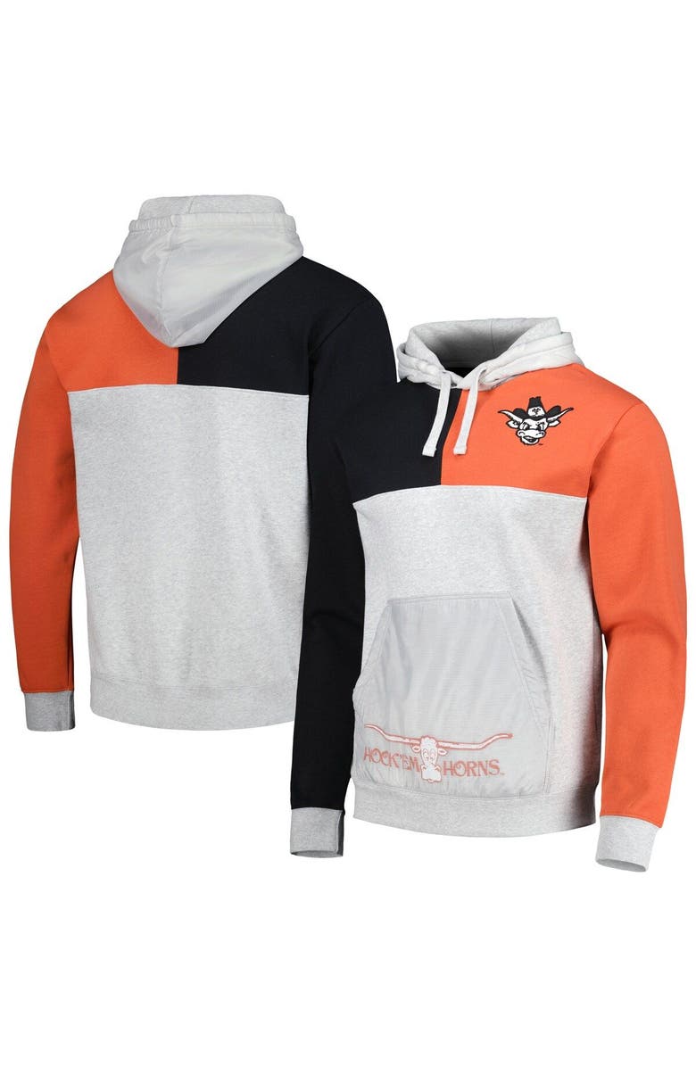 Mitchell & Ness Men's Mitchell & Ness Heather Gray Texas Longhorns Tie-Breaker Pullover Hoodie, Main, color, Heather Gray