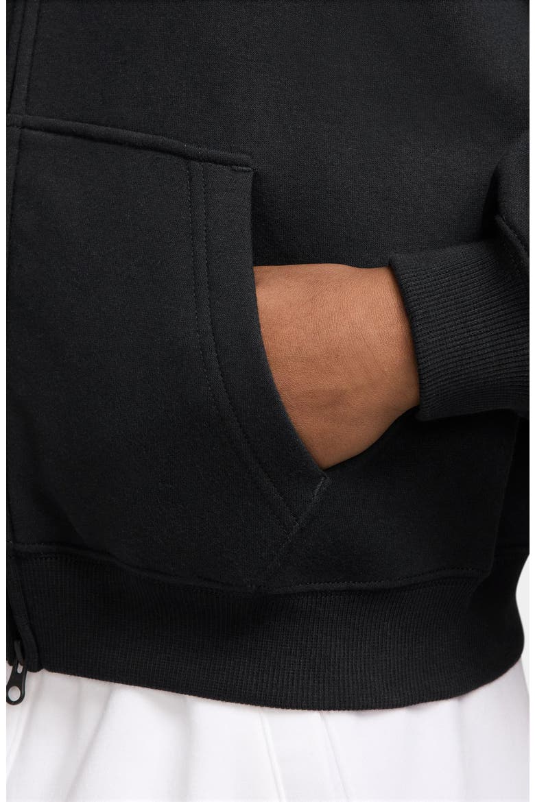 Kids' Studio Oversized Full Zip Fleece Hoodie, Alternate, color, 010 BLACK/WHITE