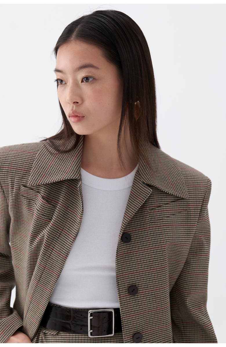 Nocturne Plaid Padded Shoulder Jacket, Alternate, color,