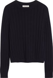 Johnstons of Elgin Lecht Cashmere Rib Crewneck Sweater