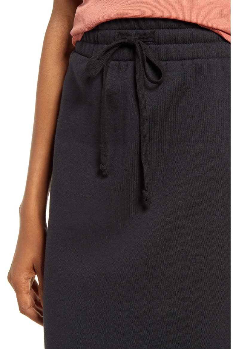 Drawstring Waist Knit Skirt, Alternate, color, BLACK