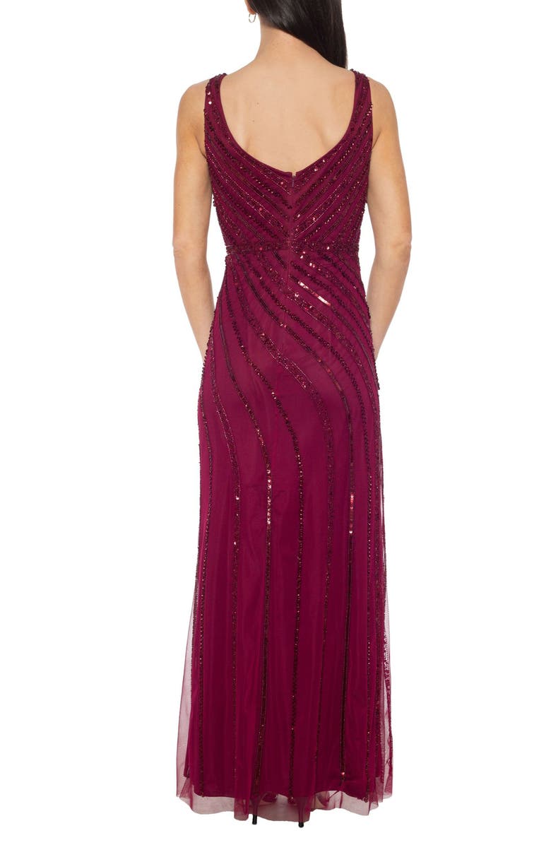 Oleg Cassini Beaded Gown, Alternate, color, Wine